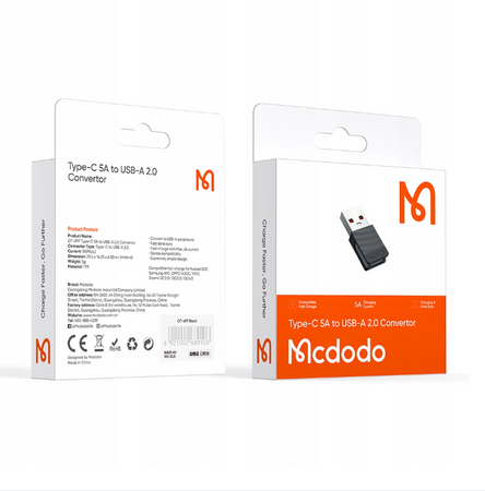 Mcdodo Handy-Adapter USB 2.0 auf USB-C 5A QC-Adapter