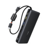 Baseus power bank z wyświetlaczem cyfrowym i podwójnymi wbudowanymi kablami usb-c 25000mAh 145W Czarny