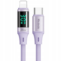 Mcdodo Kabel do telefonu DIGITAL PRO USB-C do iPhone 36W 1,2m fioletowy