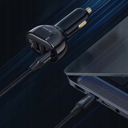 Încãrcãtor auto rapid ?i puternic MCDODO cu 3 USB-uri USB-C, indicator LED de 128 W