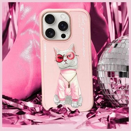 NIMMY ETUI DO IPHONE 16 PRO MAX 6.9 GLASSES COOL CAT Z OCHRONĄ PRZED