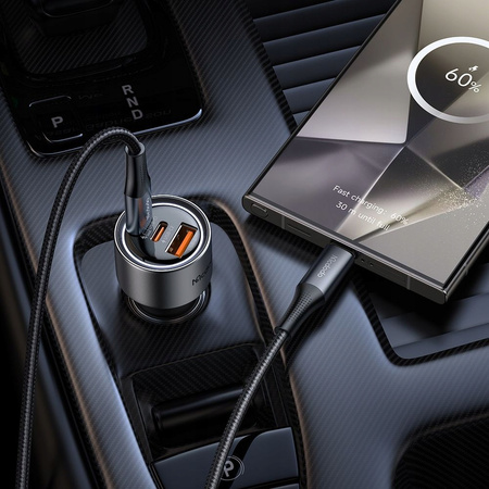MCDODO SZYBKA ŁADOWARKA SAMOCHODOWA DO TELEFONU LAPTOPA 2X USB-C USB-A 90W