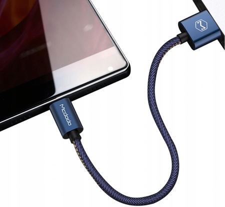 Mcdodo, kurzes Kabel, Schlüsselanhänger, Jeans, USB-C, QC, 15 cm mit Geflecht