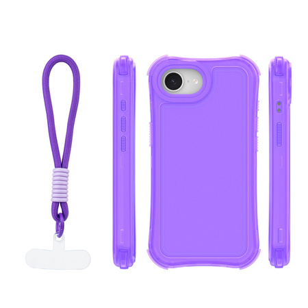 Nakładka SafePop ze smyczą do iPhone 16e / 17e fioletowa