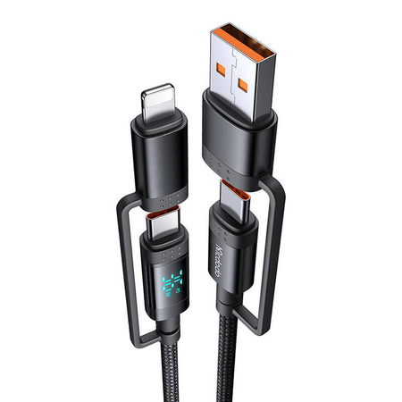 Mcdodo 4in1 CA-1990 USB-C/A auf USB-C/Lightning Kabel 1,2 m (Schwarz)