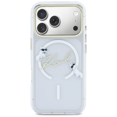 Etui Karl Lagerfeld IML Choupettes Karl Script Logo MagSafe do iPhone 17 Pro przezroczysty