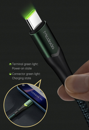 McDodo phone cable fast charging USB-C USB TYPE C 1M QC 4.0 LED