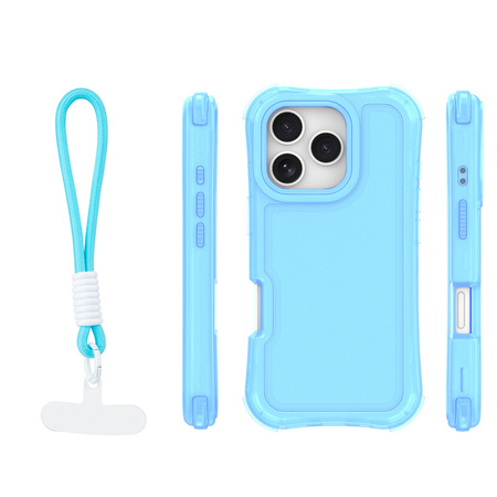 Nakładka SafePop ze smyczą do iPhone 16 Pro 6,3" niebieska