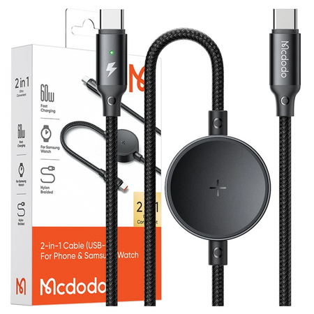 MCDODO ŁADOWARKA INDUKCYJNA DO SAMSUNG GALAXY WATCH 2W1 KABEL USB-C LAPTOP