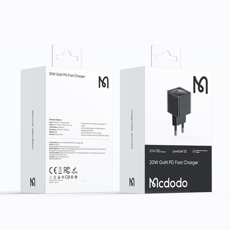 Încãrcãtor rapid MCDODO cu USB-C, mic, 20W, pentru iPhone