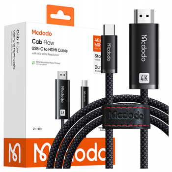 MCDODO KABEL USB-C HDMI PRZEJŚCIÓWKA ADAPTER HUB USB TYP C DO HDMI 4K 2M