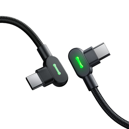 MCDODO KABEL KĄTOWY 90° USB-C SZYBKIE ŁADOWANIE DWUSTRONNY USB TYP C LED 2M