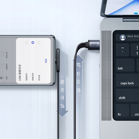 MCDODO KABEL USB-C KĄTOWY SZYBKIE ŁADOWANIE USB TYP C 6A 100W CZARNY 2M