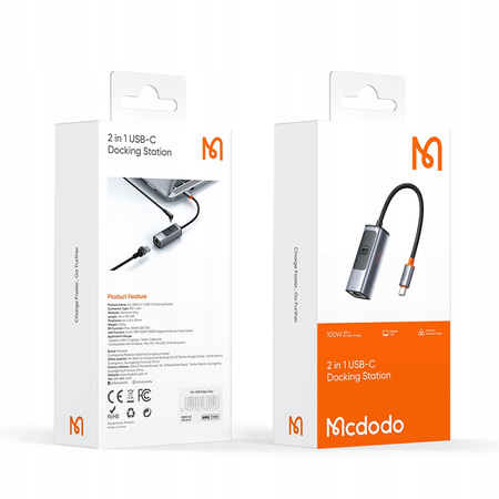 MCDODO ADAPTER ADAPTER USB-C ETHERNET GIGABIT RJ45 NETWORK CARD 1000