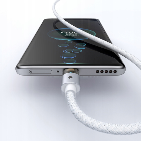 MCDODO KABEL USB-A USB-C SZYBKIE ŁADOWANIE USB TYP C 6A 100W 1M LED BIAŁY