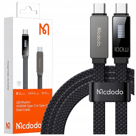 Cablu USB-C MCDODO cu încãrcare rapidã pentru Samsung ?i Apple, USB tip C, 100W, 1M, LED
