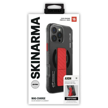 Skinarma etui Axon iPhone 16 Pro 6.3    Magnetic Charging + Grip Stand czarny/black