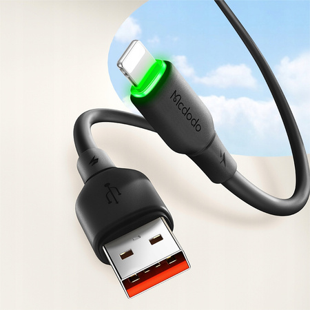 Cablu încãrcãtor USB Lightning MCDODO cu încãrcare rapidã pentru iPhone 1M LED Negru
