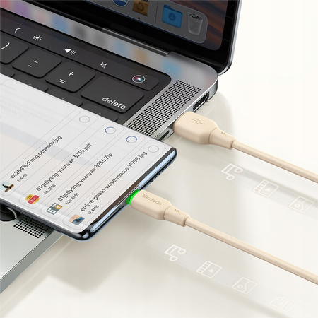MCDODO KABEL USB-C SZYBKIE ŁADOWANIE DO SAMSUNG XIAOMI TYP C 6A 100W 1M LED