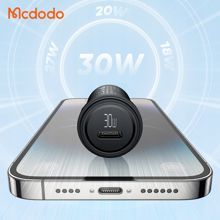 MCDODO FAST CAR CHARGER FOR PHONE USB-C LED + USB-C CABLE 1M