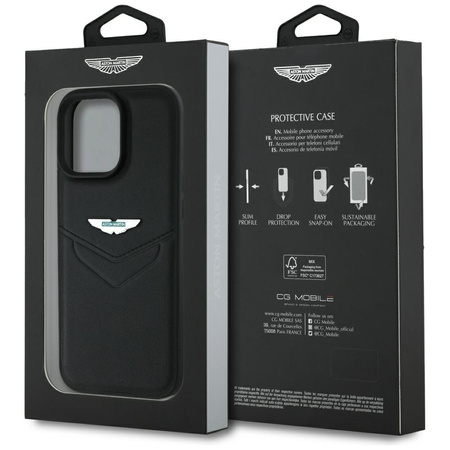 Etui Aston Martin HC Leather Victory Design do iPhone 16 Pro Max czarny