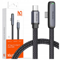 Cablu USB-C MCDODO, înclinat, încãrcare rapidã, USB TIP C, 3A, 65W, negru, 1M