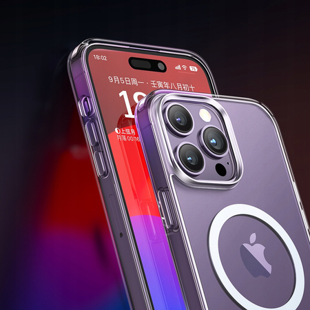 Husã magneticã transparentã MCDODO, ranforsatã, pentru MAGSAFE IPHONE 15, neagrã