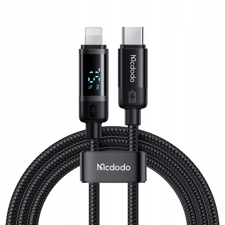 MCDODO ŁADOWARKA KABEL USB-C LIGHTNING SZYBKIEGO ŁADOWANIA DO IPHONE 1M LED