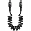 MCDODO KABEL USB-C SPIRALNY SPRĘŻYNOWY SZYBKIE ŁADOWANIE USB TYP C LED 2M