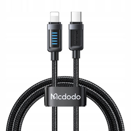 MCDODO KABEL USB-C LIGHTNING SZYBKIE ŁADOWANIE DO APPLE IPHONE 36W 1M LED