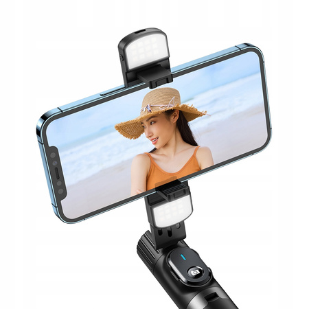 Baston selfie Double Shot, stick, trepied, bluetooth, trepied, negru, Mcdodo