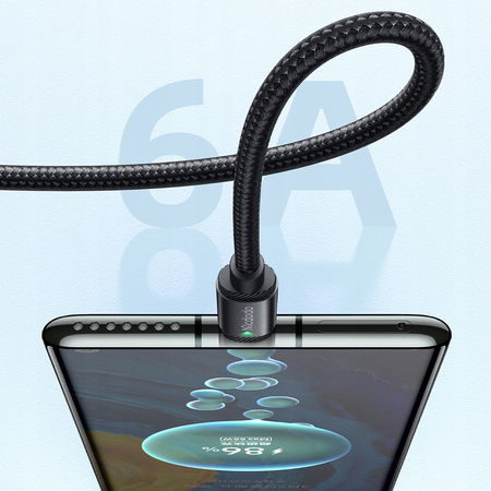 MCDODO USB-C-Kabel zum Schnellladen für Samsung und Xiaomi Typ C, 6 A, 120 W, 2 m, LED