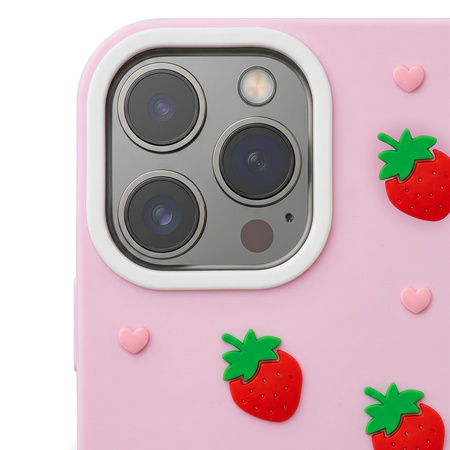 Nakładka Strawberry do iPhone 12 / 12 Pro 6,1" różowa