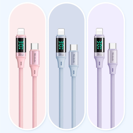 Cablu de telefon Mcdodo DIGITAL PRO USB-C pentru iPhone 36W 1.2m Violet
