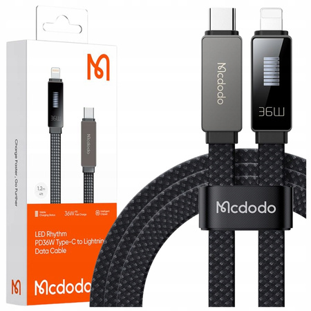 Cablu încãrcãtor MCDODO USB-C cu încãrcare rapidã Lightning pentru iPhone 1M LED