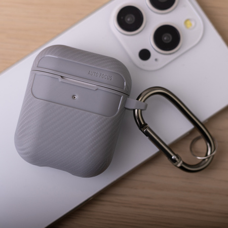 Etui Carbon do Airpods / Airpods 2 szare