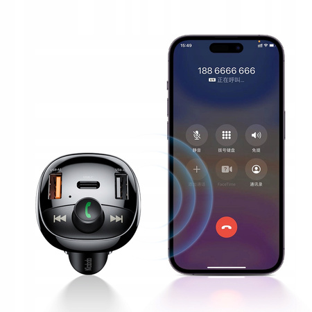 Transmiter FM bluetooth, ładowarka, 99,5W PD, McDodo