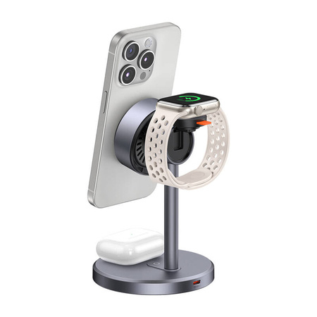 MCDODO STACJA DOKUJĄCA ŁADOWARKA INDUKCYJNA 3W1 DO IPHONE AIRPODS WATCH QI2