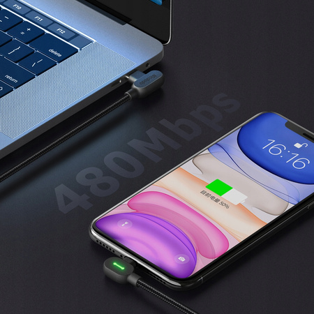 MCDODO 90° abgewinkeltes USB-C Lightning-Kabel (doppelseitig) für iPhone 13 und 14 LED (2 m)