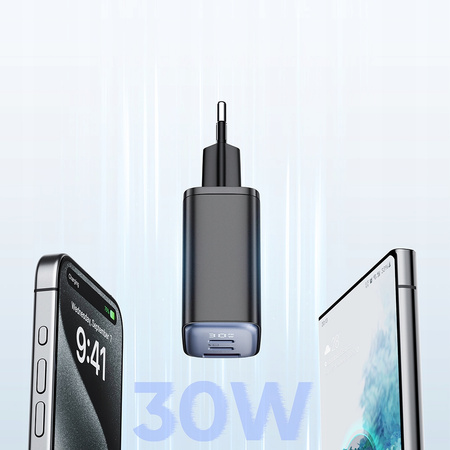 Încãrcãtor rapid de perete MCDODO pentru iPhone, 2xUSB-C, 1xUSB PD, contor LED 30W