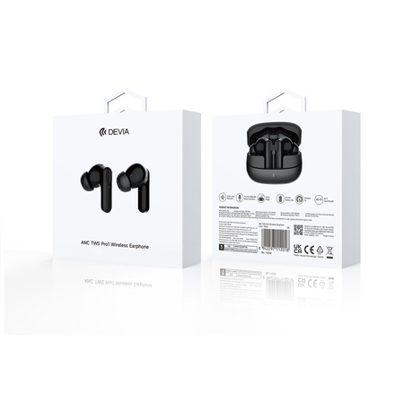 Devia słuchawki Bluetooth TWS Pro 1 czarne ANC
