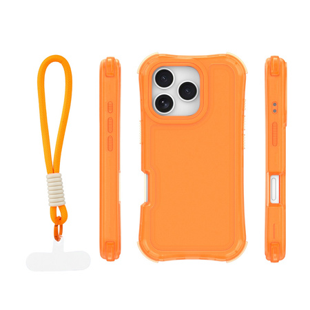 Nakładka SafePop ze smyczą do iPhone 16 Pro Max 6,9" pomarańczowa