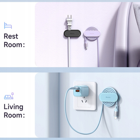 Kabelorganizer, Kabel, für Schreibtisch, Halterung, selbstklebend, rosa, Mcdodo