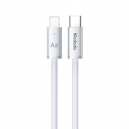 MCDODO KABEL USB-C LIGHTNING SZYBKIE ŁADOWANIE USB TYP C 36W 2M LED BIAŁY