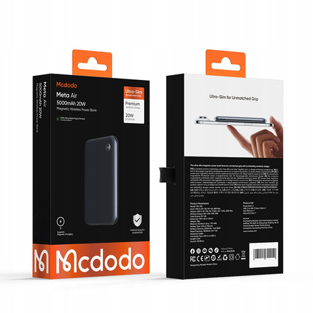 MCDODO POWERBANK MAGSAFE 5000MAH DO TELEFONU SZYBKIE ŁADOWANIE CZARNY USB-C