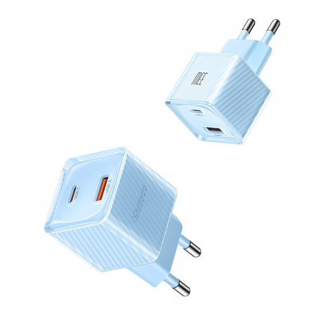 MCDODO SZYBKA ŁADOWARKA SIECIOWA DO TELEFONU ZASILACZ 2X USB USB-C 33W GAN