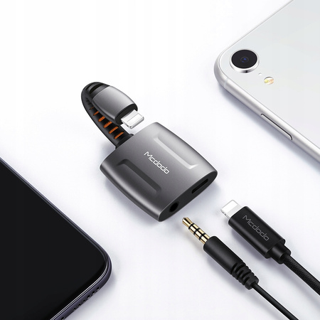 MCDODO PRZEJŚCIÓWKA ADAPTER LIGHTNING MINI JACK 3,5MM KABEL DO IPHONE 13 14