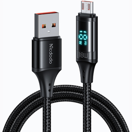MCDODO KABEL Z WYŚWIETLACZEM MICRO USB SZYBKIE ŁADOWANIE DO SAMSUNG 18W 1M