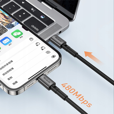 MCDODO KABEL USB-C LIGHTNING SZYBKIEGO ŁADOWANIA 36W 1M DO IPHONE 12 13 14