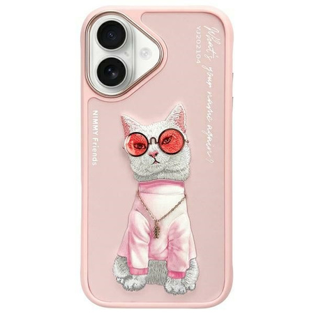 NIMMY ETUI DO IPHONE 16 6.1 GLASSES COOL CAT DESIGN Z POKROWCEM OCHRONNYM